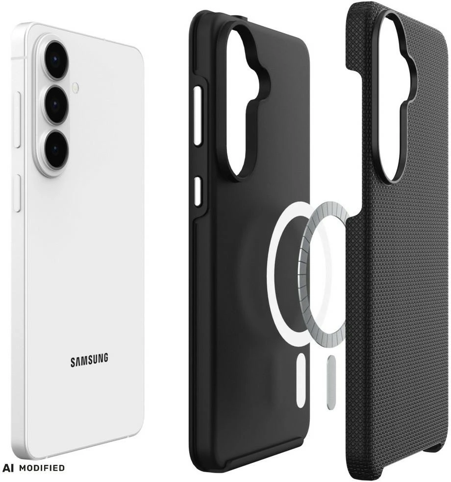 Dėklas 3mk Fortis MagCase, skirtas Samsung Galaxy S26 FE – juodos spalvos