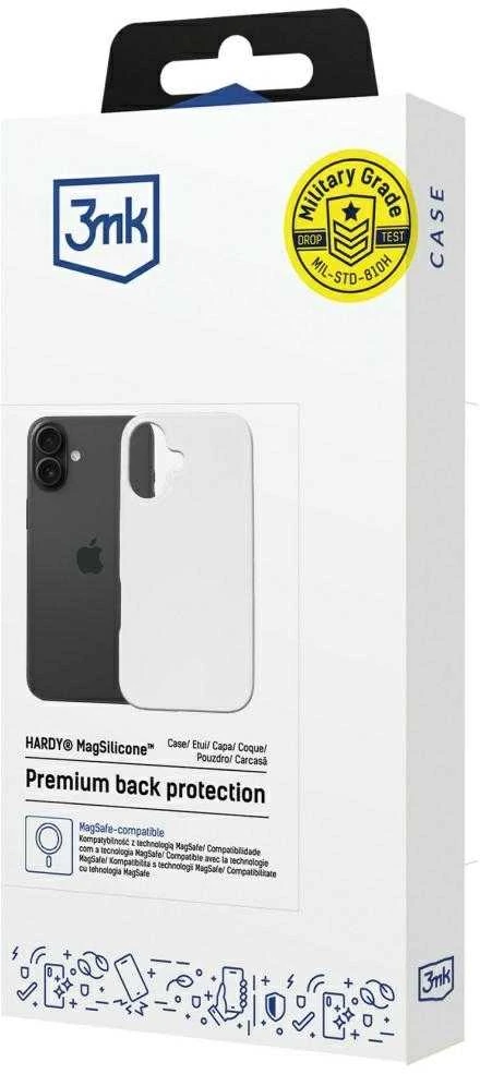 Dėklas 3MK Hardy MagSilicone do Apple iPhone 16 Plus balta