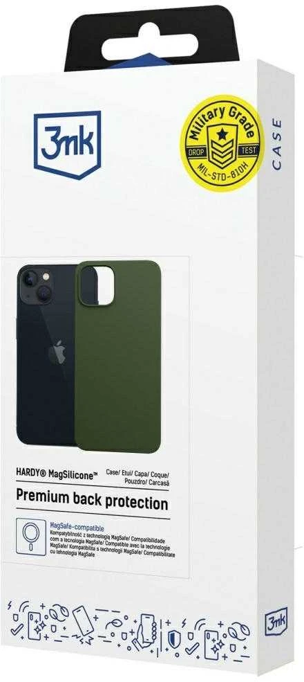 Dėklas 3MK Hardy MagSilicone Apple iPhone 15 Plus tamsiai žalias