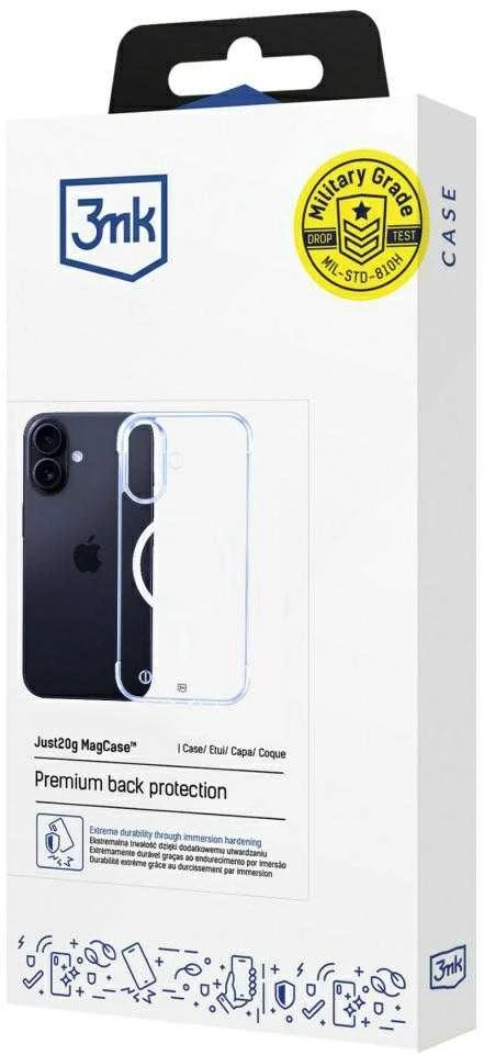 Dėklas 3Mk apsauginis 3mk Just20g MagCase, skirtas iPhone 16 - skaidrus