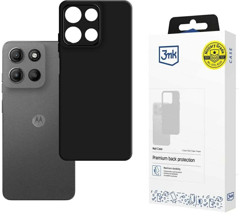 3Mk apsauginis 3mk matinis dėklas Motorola Moto G15 / G15 Power - matinis juodas