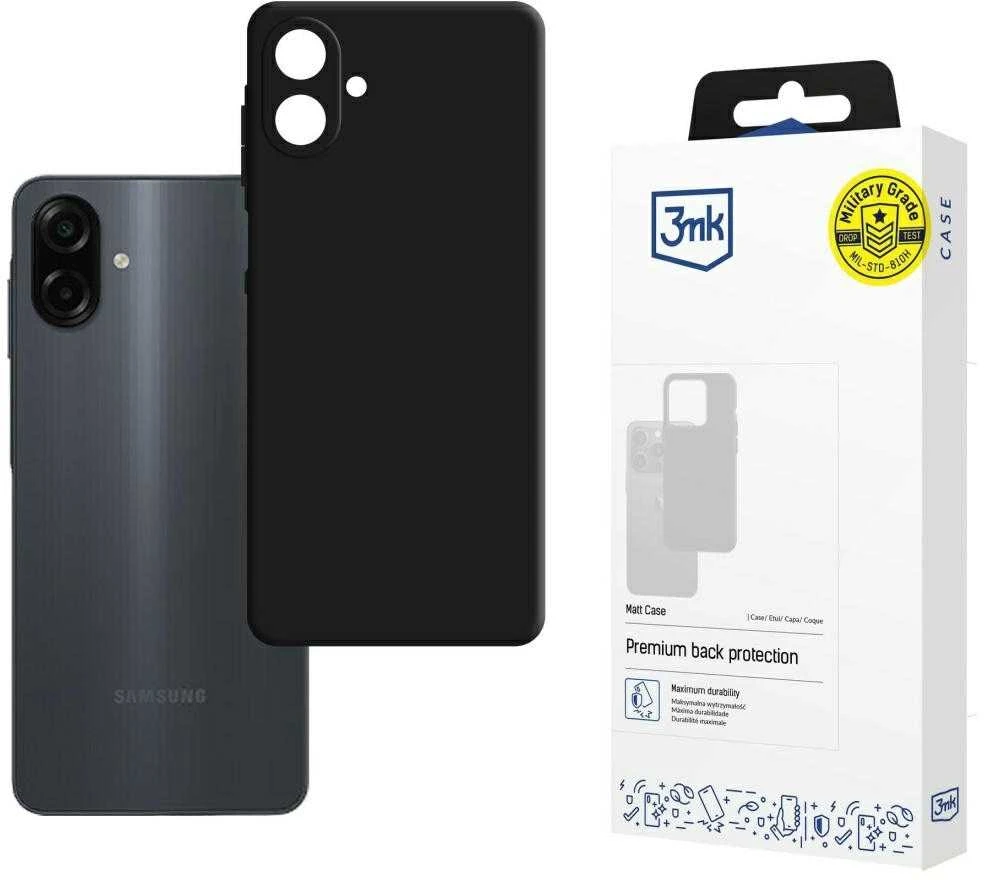 3mk matinis dėklas, skirtas „Samsung Galaxy A07 4G“ - juodas