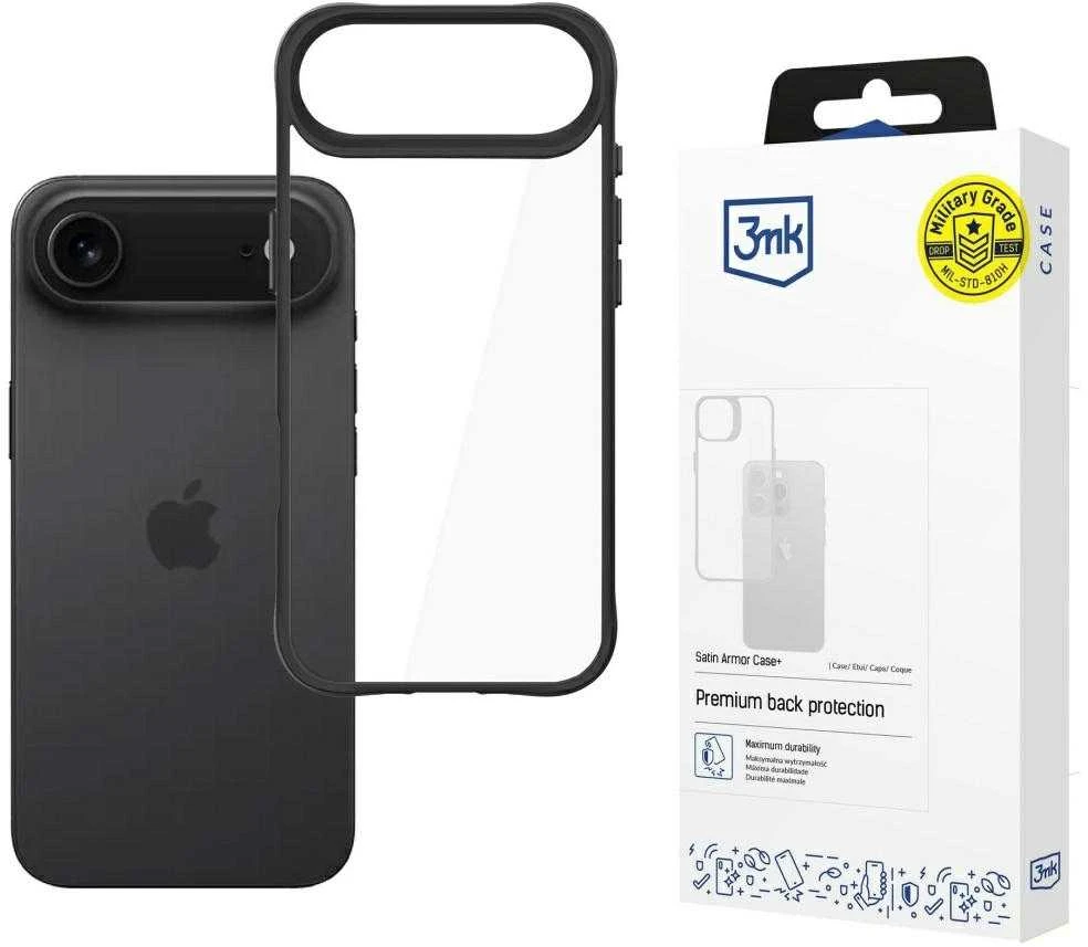 3Mk Protection 3mk Satin Armor Case+ iPhone Air dėklas - permatomas Juodas