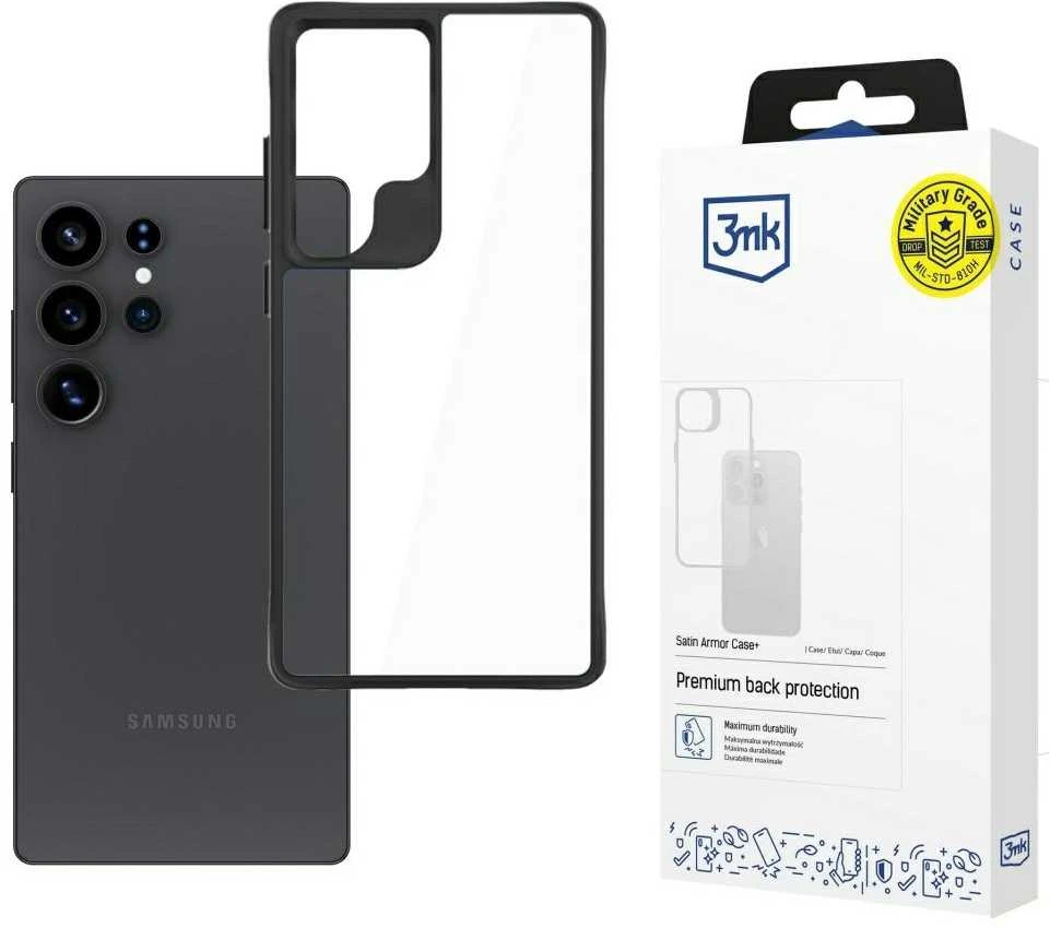 3mk Satin Armor Case+ na Samsung Galaxy S25 Ultra - dėklas telefonui skaidrus