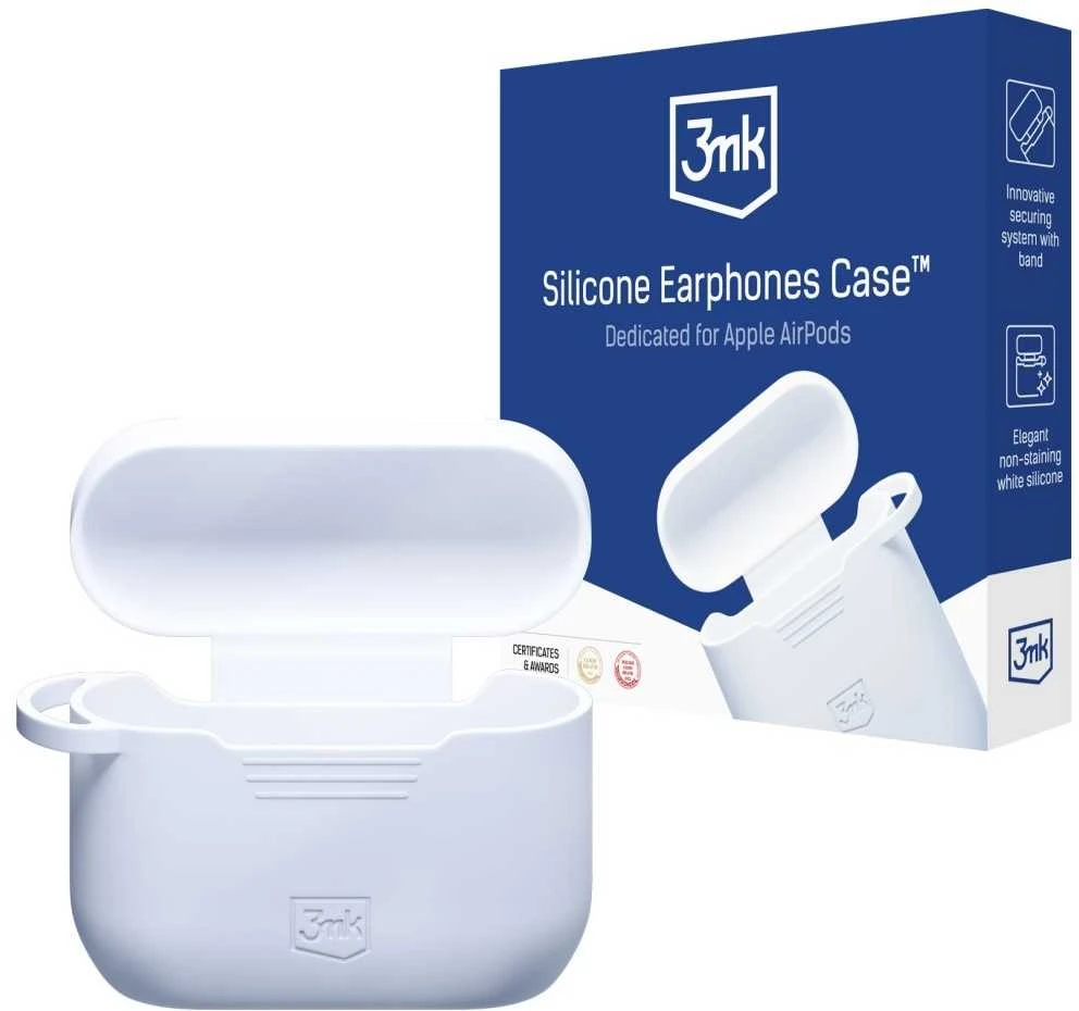 3Mk apsauginis 3mk silikoninis AirPods dėklas, skirtas AirPods Pro 3 - Baltas