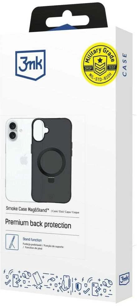 3Mk apsaugos 3mk dūminis dėklas su magnetu ir stovu iPhone 17 - juodas
