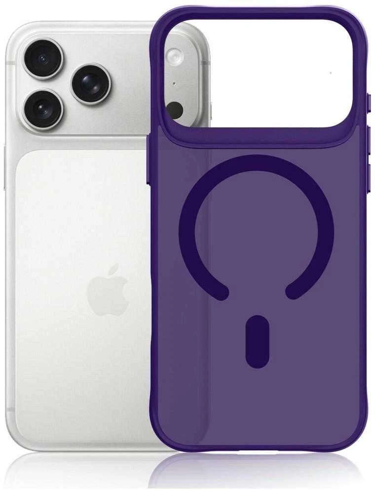 3Mk apsauginis 3mk dūminis „MagCase“ dėklas iPhone 17 Pro telefonui - violetinė-permatoma