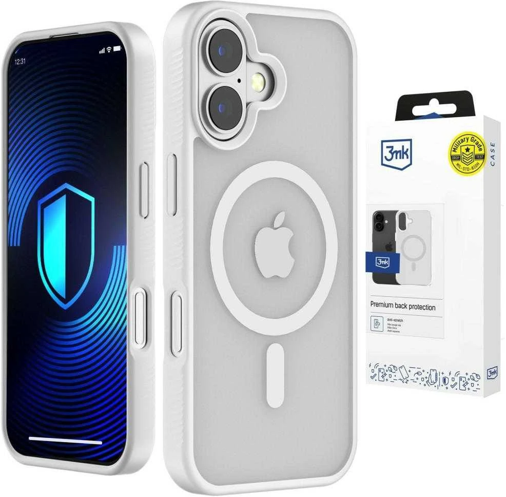 Dėklas Nezatříděno 3Mk apsaugos 3mk dūminis „MagCase“, skirtas „iPhone 17“ - baltas-permatomas