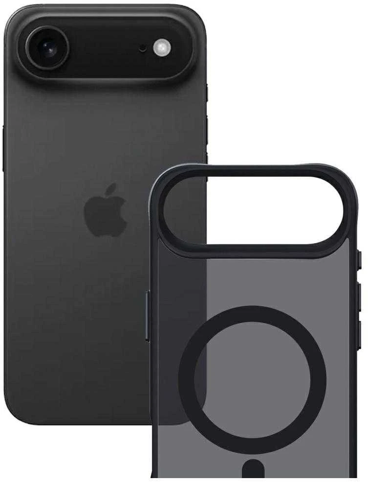 Dėklas „3Mk“ apsauginis 3 mk dūminis „MagCase“, skirtas „iPhone 17 Air“ – juodas pusiau permatomas