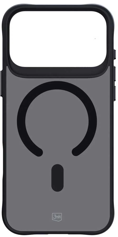 Dėklas 3Mk apsauga 3mk dūmų spalvos „MagCase“, skirtas „iPhone 17 Pro Max“ – juodas pusiau permatomas