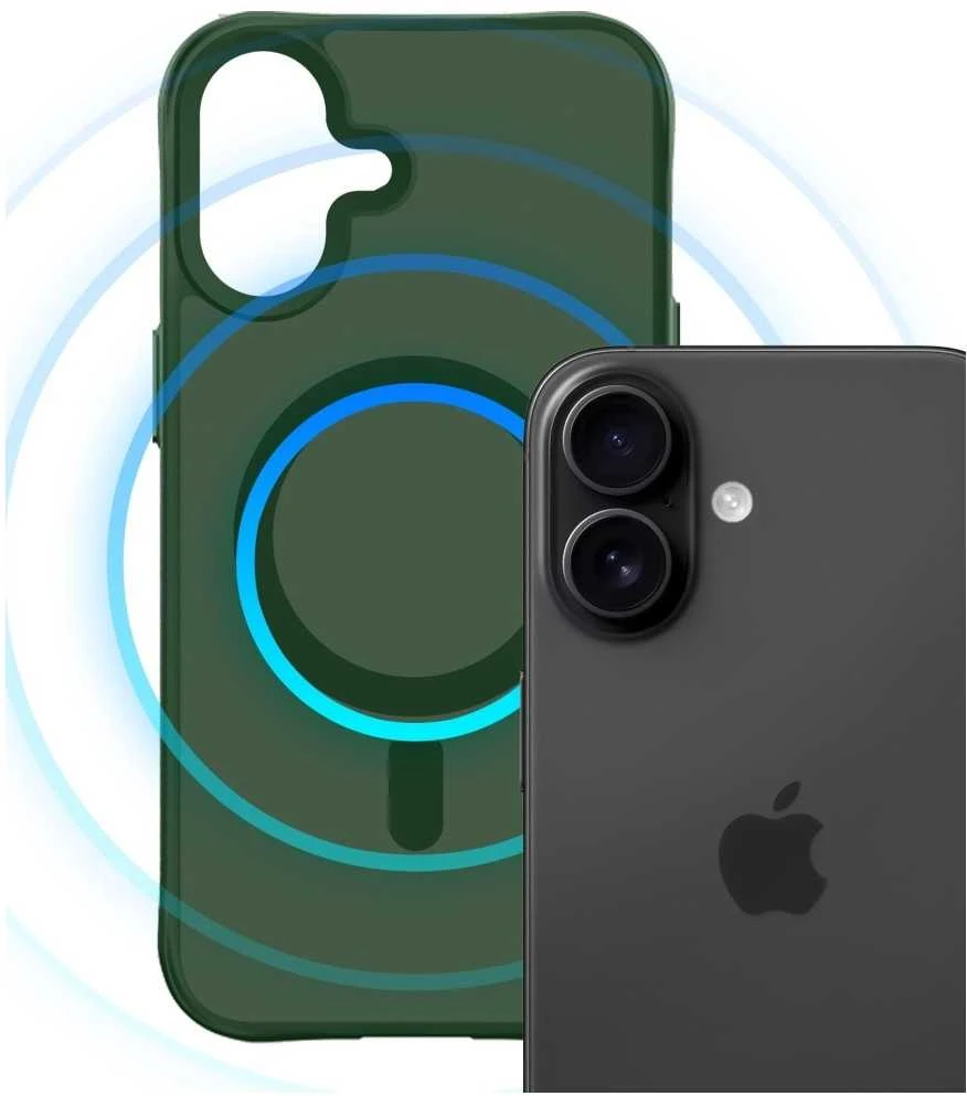 Nezatříděno 3Mk apsaugos 3mk dūminis „MagCase“ dėklas, skirtas iPhone 17 - Žalias-Translucent