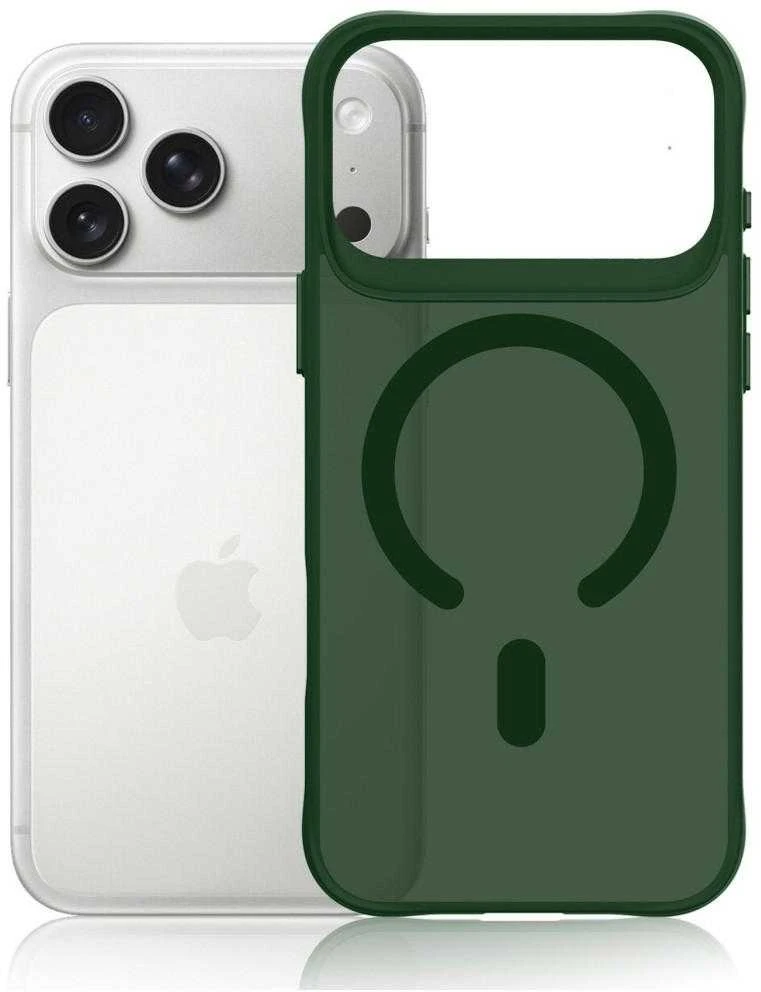 3Mk apsaugos 3mk dūminis „MagCase“ dėklas, skirtas „iPhone 17 Pro“ – Žalias-Translucent