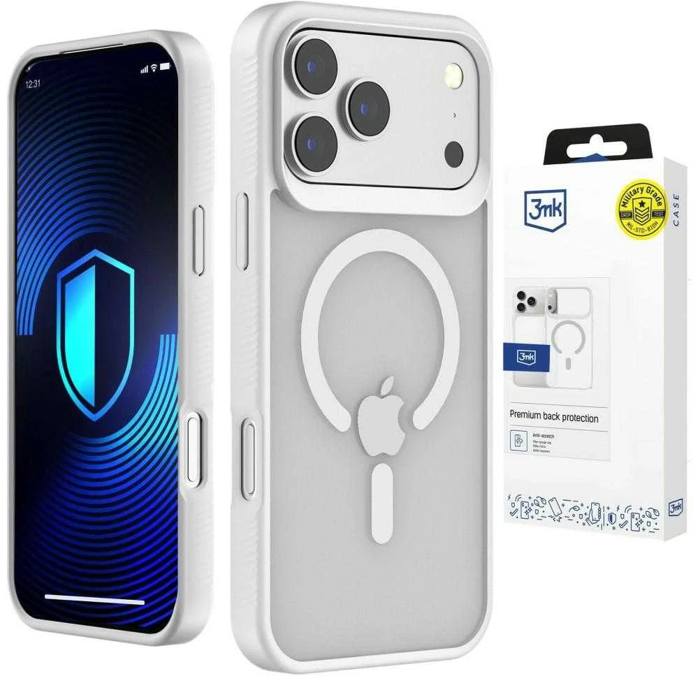 Dėklas 3Mk apsaugos 3mk dūminis „MagCase“, skirtas „iPhone 17 Pro Max“ – „Baltas-Translucent“