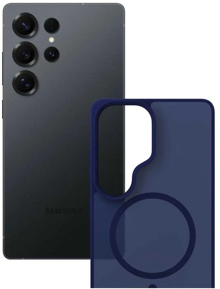 Dėklas Nezatříděno 3mk dūminis „MagCase“, skirtas „Samsung Galaxy S25 Ultra“ - Mėlyna-permatomas