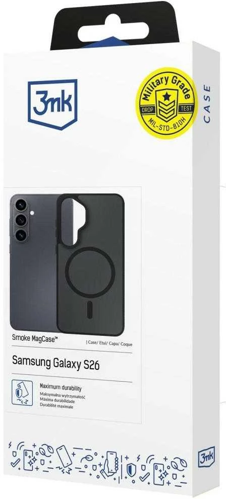 Dėklas 3mk „Smoke MagCase“, skirtas „Samsung Galaxy S26“ – pilkas