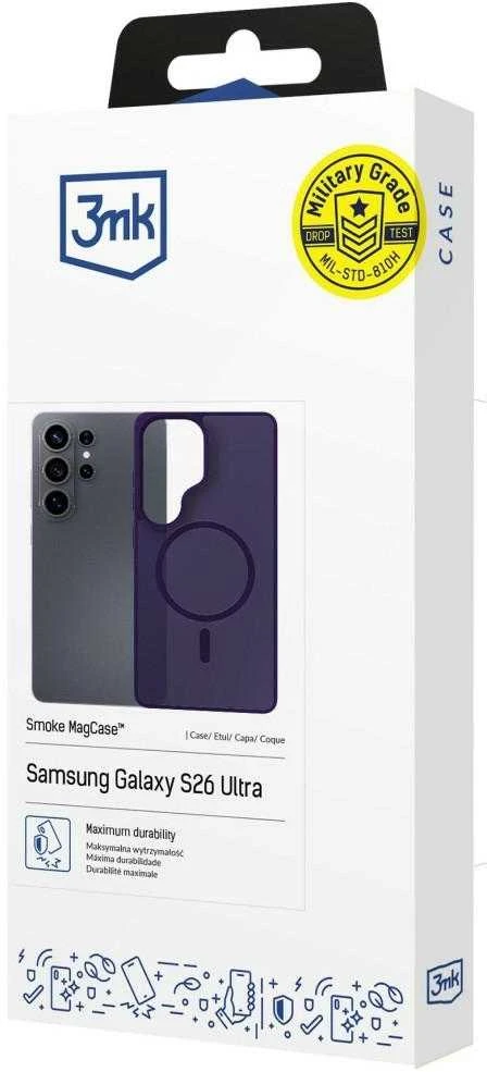 Dėklas telefonui MagSafe suderinamas, violetinis polikarbonatas 3mk Smoke MagCase