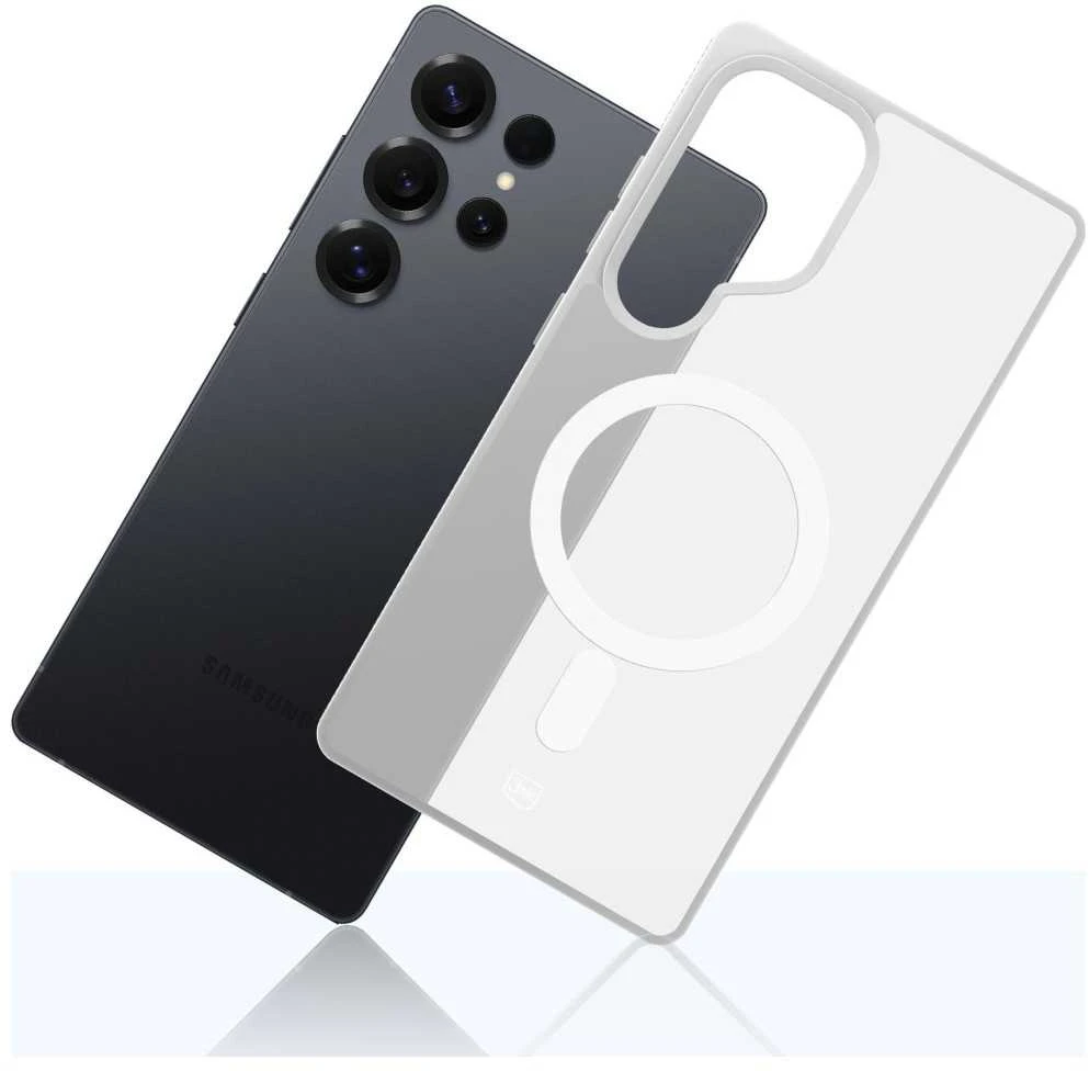 Dėklas 3mk Samsung Galaxy S25 Ultra - Smoke MagCase Baltas