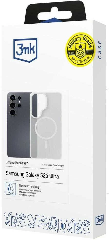 Dėklas 3MK Smoke MagCase do Samsung Galaxy S26 Ultra balta