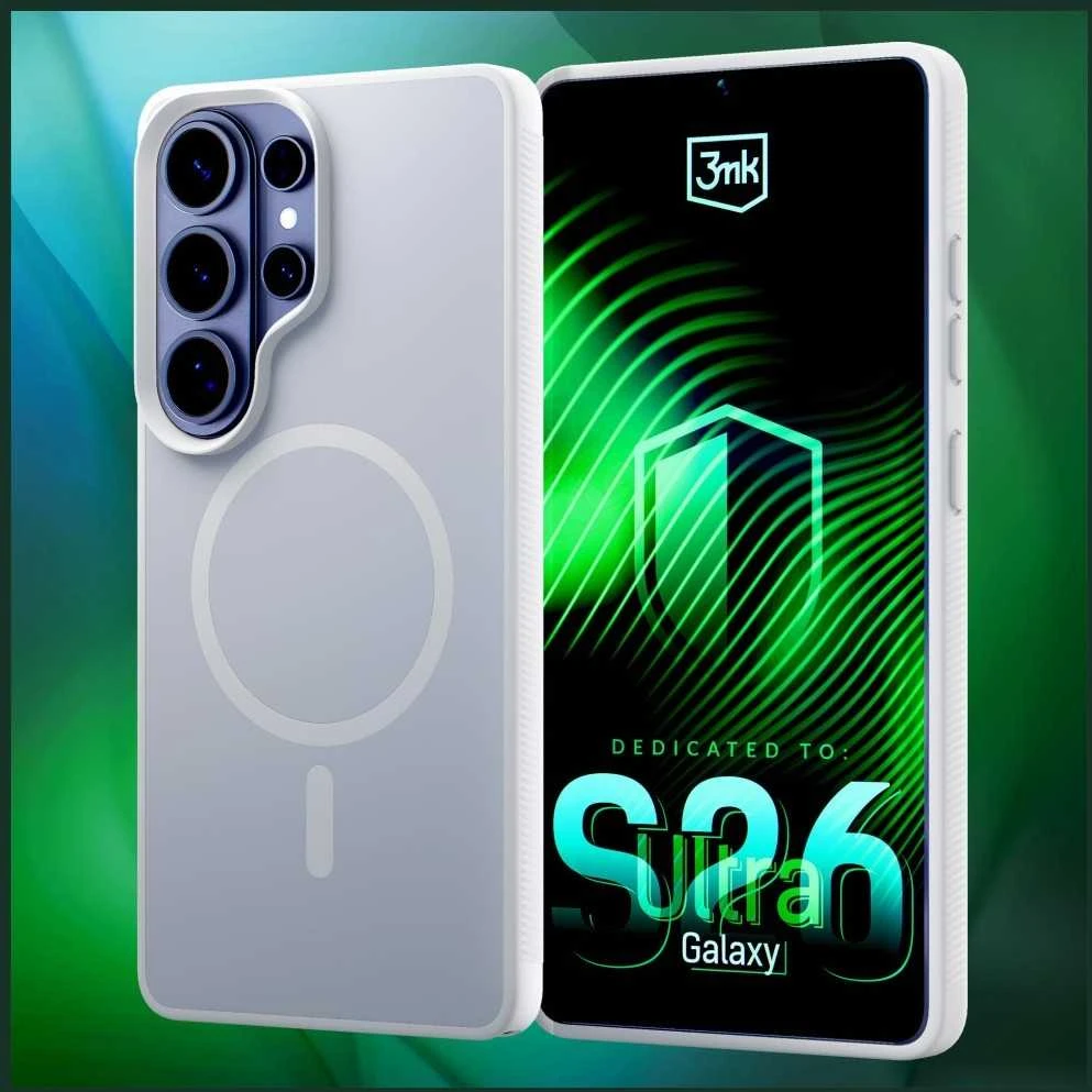 Dėklas 3MK Smoke MagCase do Samsung Galaxy S26 Ultra balta