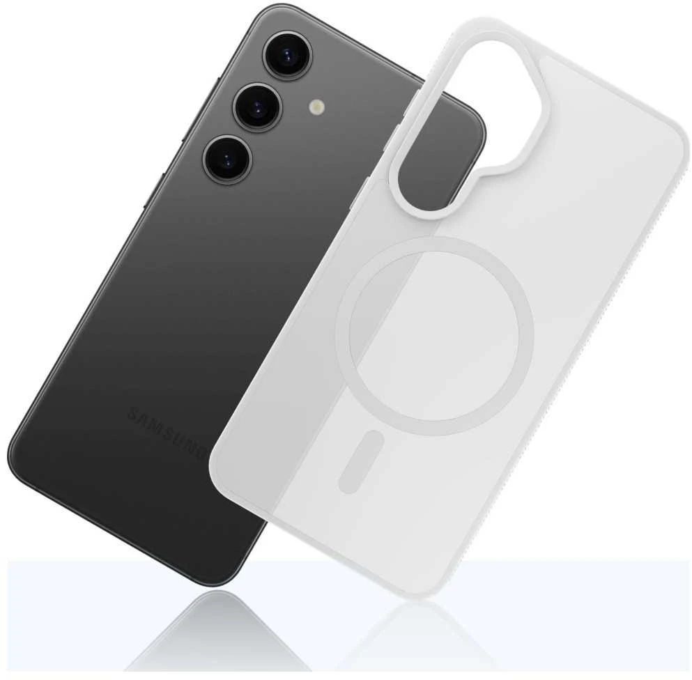 Dėklas 3mk dūminis „MagCase“, skirtas „Samsung Galaxy S25“ - baltas-skaidrus