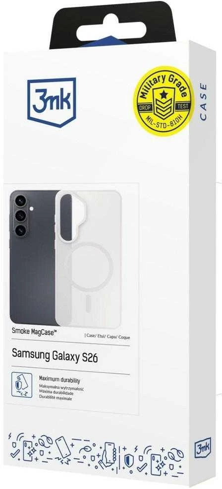 Dėklas 3MK Smoke MagCase do Samsung Galaxy S26 balta