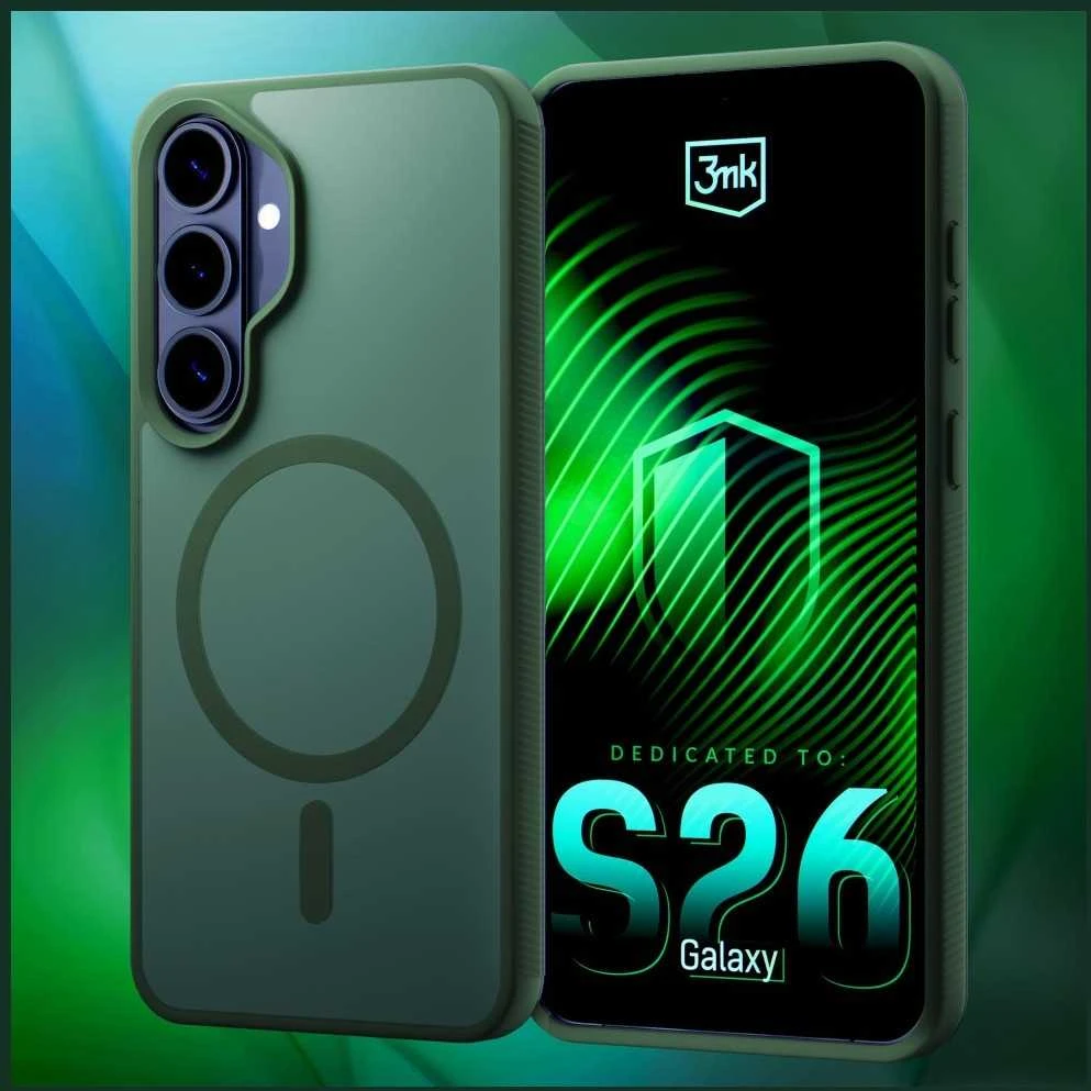 Dėklas 3MK Smoke MagCase do Samsung Galaxy S26 žalia