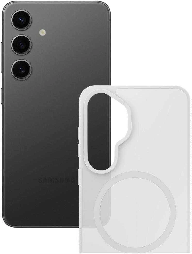 Dėklas 3mk dūminis „MagCase“, skirtas „Samsung Galaxy S25“ - baltas-skaidrus