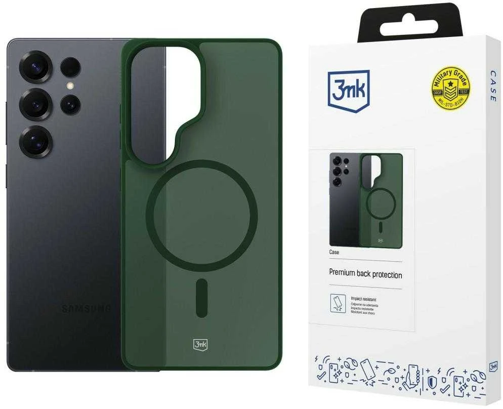 Dėklas Nezatříděno 3mk „Smoke MagCase“, skirtas „Samsung Galaxy S25 Ultra“ - Žalias-permatomas
