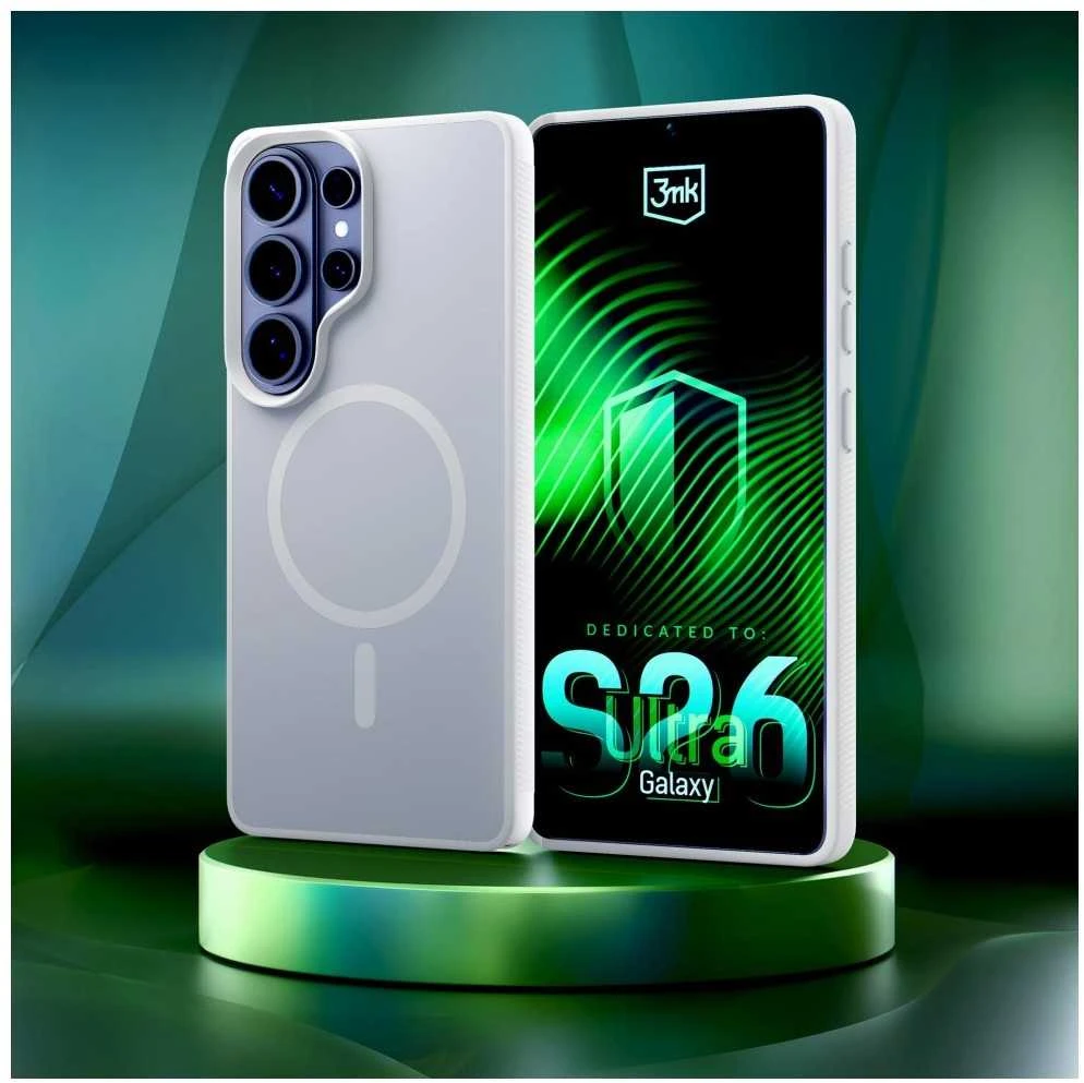 Dėklas 3MK Smoke MagCase do Samsung Galaxy S26 Ultra balta
