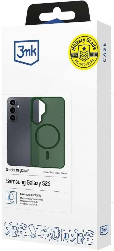 Dėklas 3MK Smoke MagCase do Samsung Galaxy S26 žalia