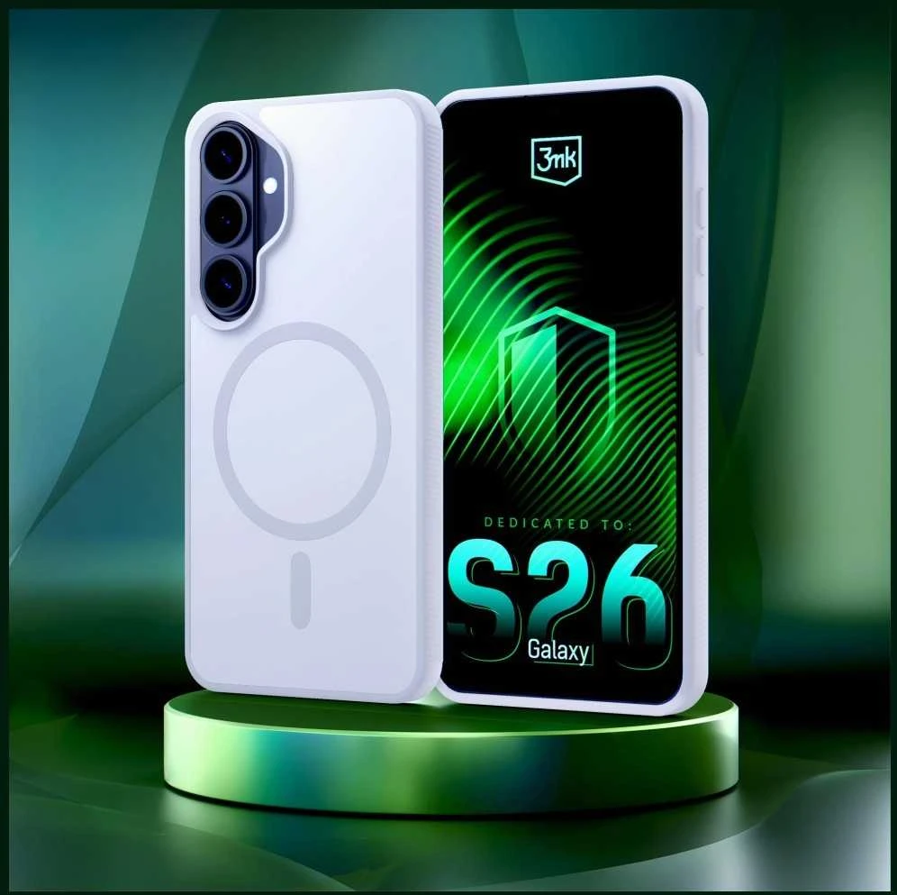Dėklas 3MK Smoke MagCase do Samsung Galaxy S26 balta