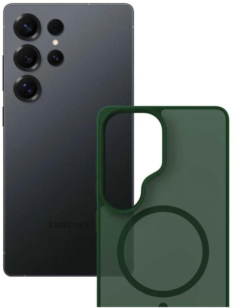 Dėklas Nezatříděno 3mk „Smoke MagCase“, skirtas „Samsung Galaxy S25 Ultra“ - Žalias-permatomas