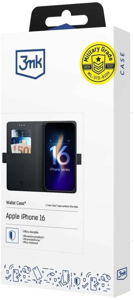 Dėklas 3mk Wallet Case Apple iPhone 17 juodas
