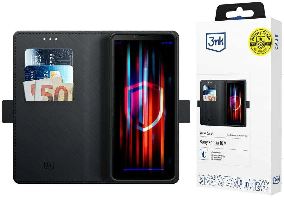 3mk Wallet Sony Xperia 10 V - dėklas telefonui juodos spalvos