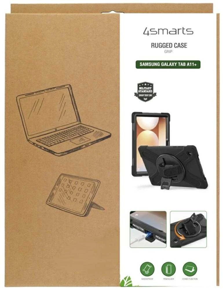 Dėklas 4smarts Rugged Dėklas Grip for Samsung Galaxy Tab A11+ juodos spalvos