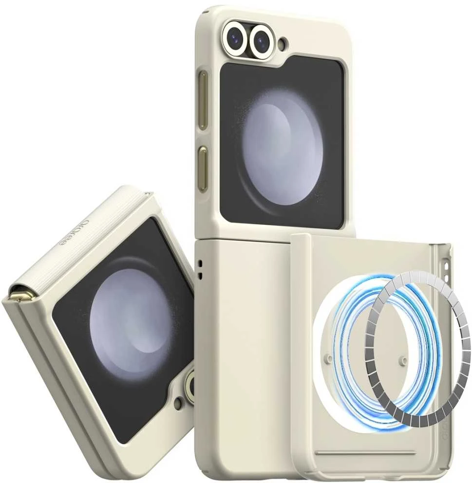 Dėklas Araree Aero Flex M MagSafe do Samsung Galaxy Z Flip6 / Z Flip7 FE kreminė