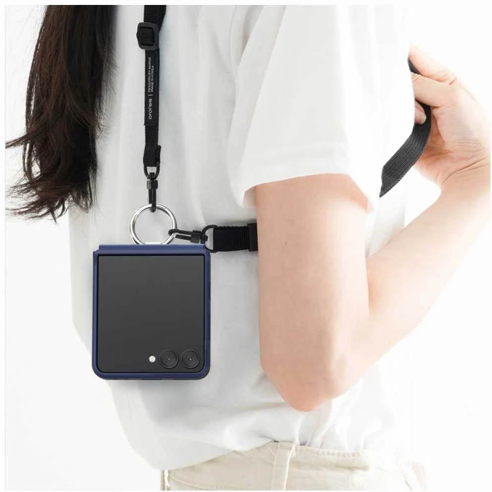 Dėklas Araree Aero Flex R East-Grip Ring do Samsung Galaxy Z Flip7 tamsiai mėlyna