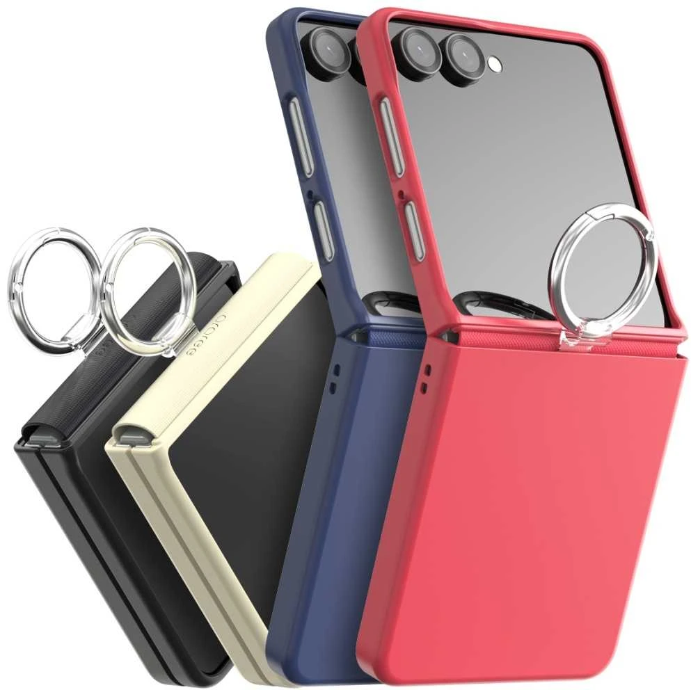 Dėklas Araree Aero Flex R East-Grip Ring do Samsung Galaxy Z Flip7 kreminė