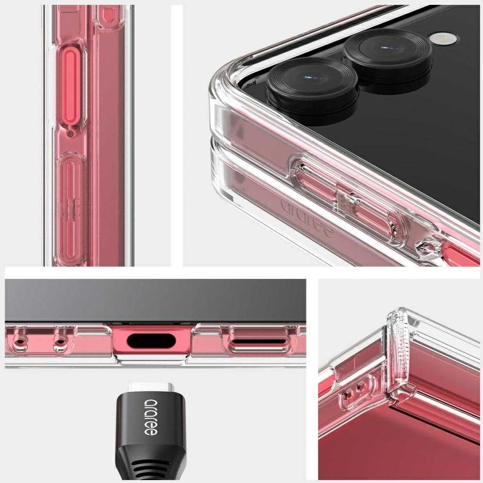 Dėklas Araree Duple 360 do Samsung Galaxy Z Flip7 permatomas