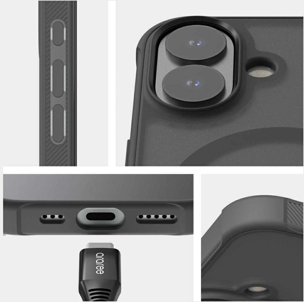 Dėklas Araree Duple M Armor MagSafe do iPhone 17 juoda