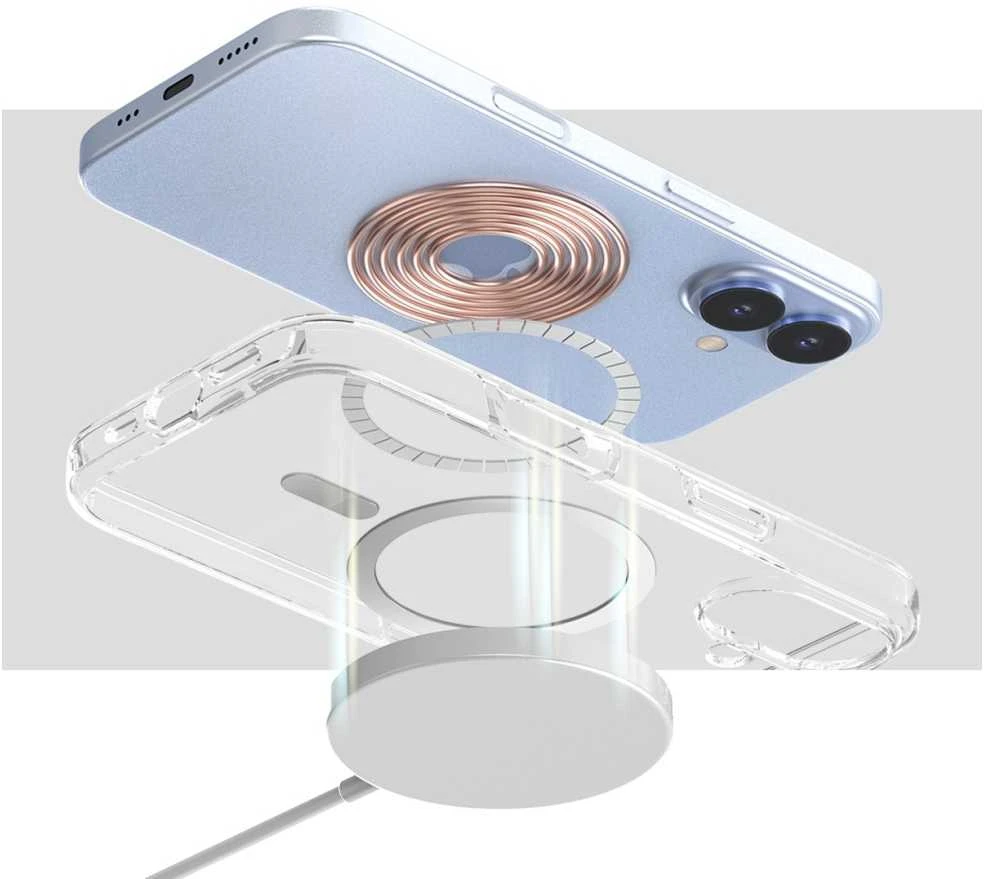 Araree Dvigubas M dydžio „MagSafe“ dėklas, skirtas „iPhone 17 Air“, permatomas