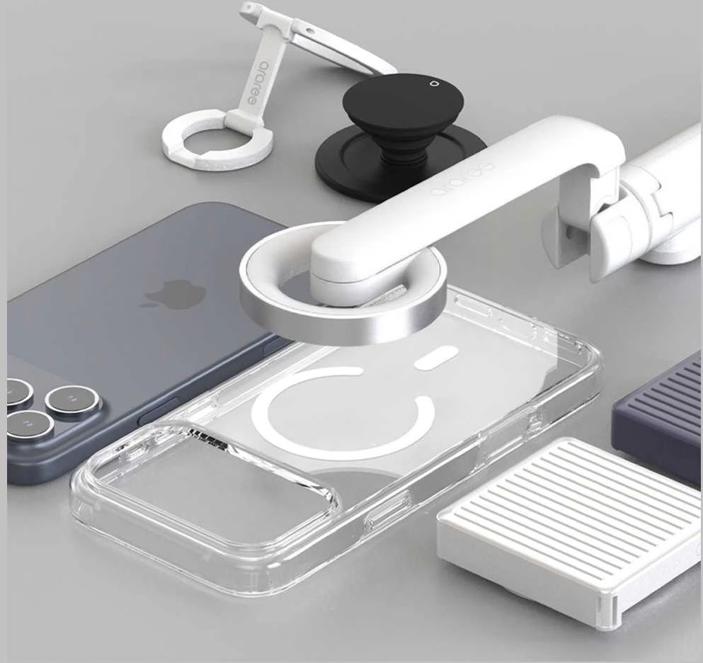 Araree Dvigubas M dydžio „MagSafe“ dėklas, skirtas „iPhone 17 Air“, permatomas