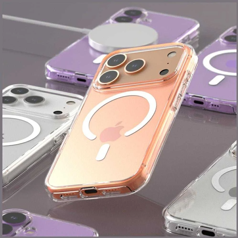 Araree Dvigubas M dydžio „MagSafe“ dėklas, skirtas „iPhone 17 Air“, permatomas