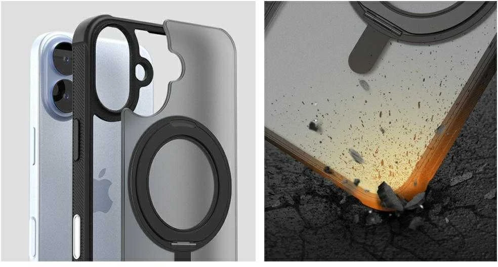 Dėklas Araree Duple M Stand MagSafe do iPhone 17 juoda
