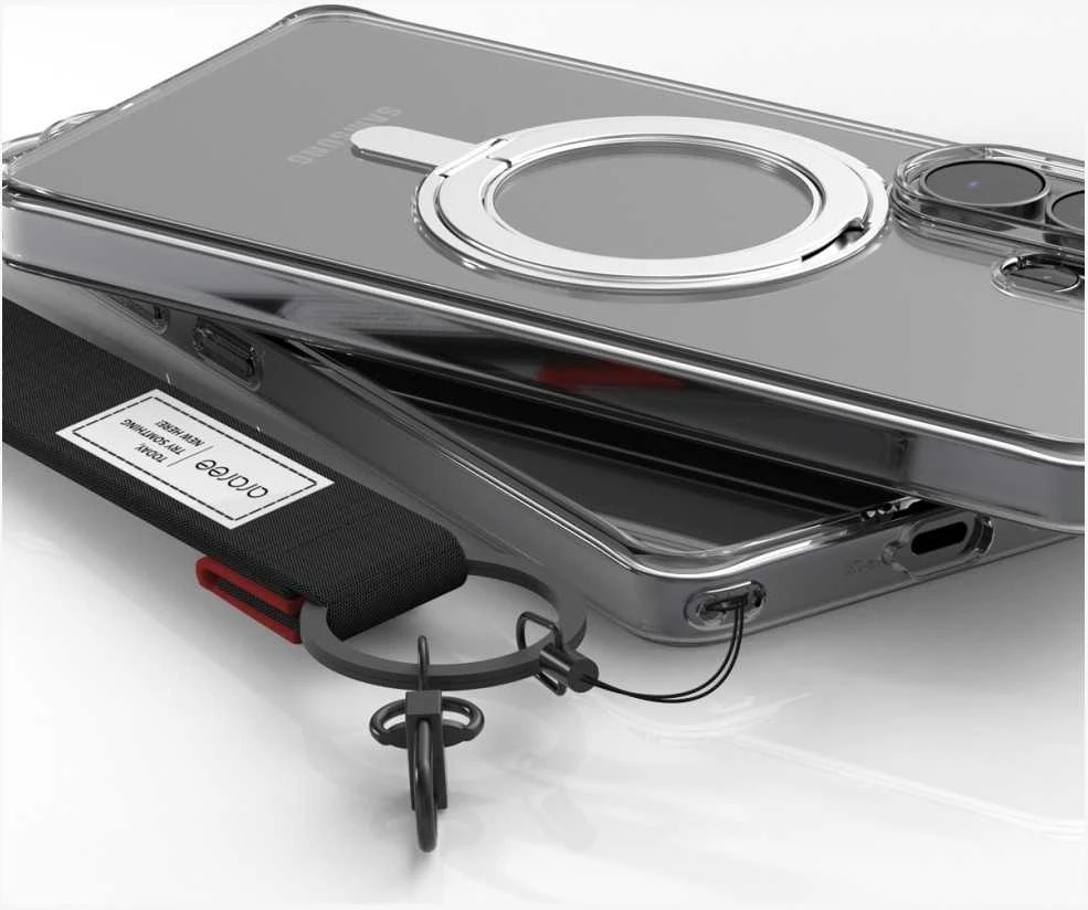 Araree dvigubas M stovas „MagSafe“ dėklas, skirtas „Samsung Galaxy S26 Ultra“, permatomas