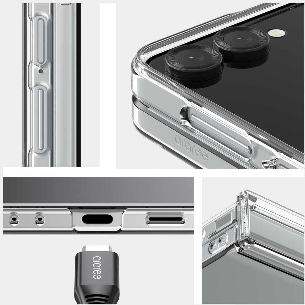 Dėklas Araree Nukin 360 do Samsung Galaxy Z Flip7 permatomas