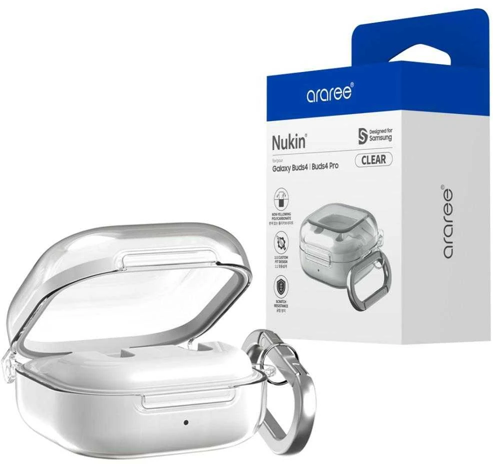 Dėklas Araree Nukin do Samsung Galaxy Buds 4 / Buds 4 Pro permatomas