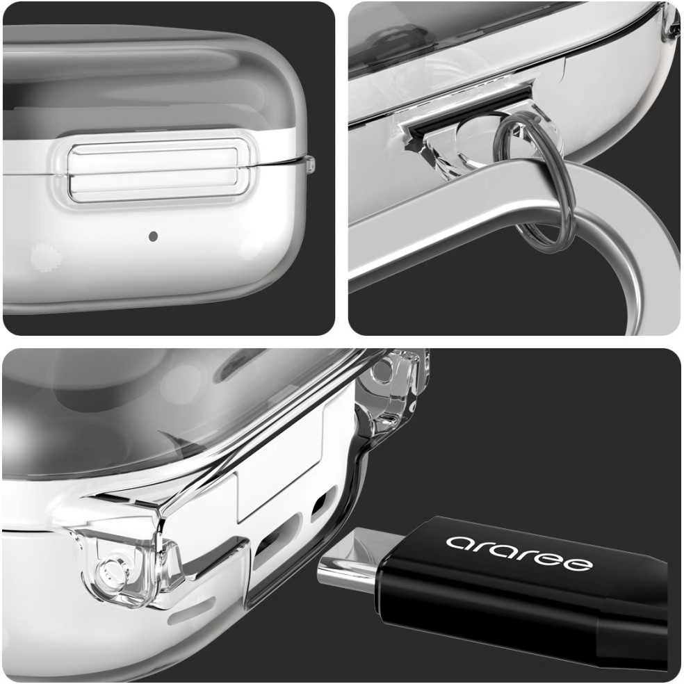 Dėklas Araree Nukin do Samsung Galaxy Buds 4 / Buds 4 Pro permatomas