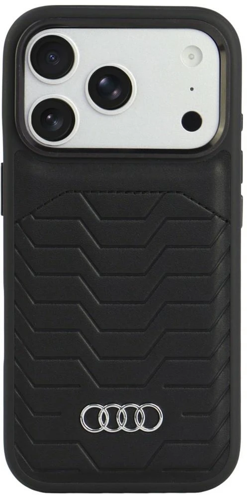 Dėklas Audi GT Synthetic Leather MagSafe do iPhone 18 Pro / 17 Pro juoda