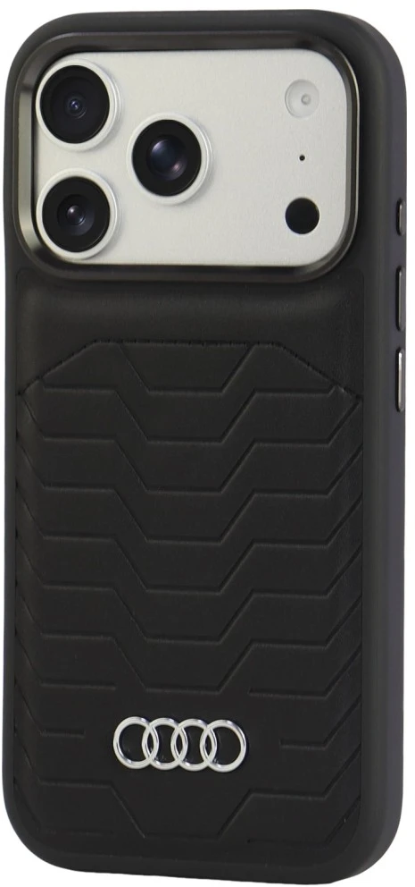 Dėklas Audi GT Synthetic Leather MagSafe do iPhone 18 Pro / 17 Pro juoda